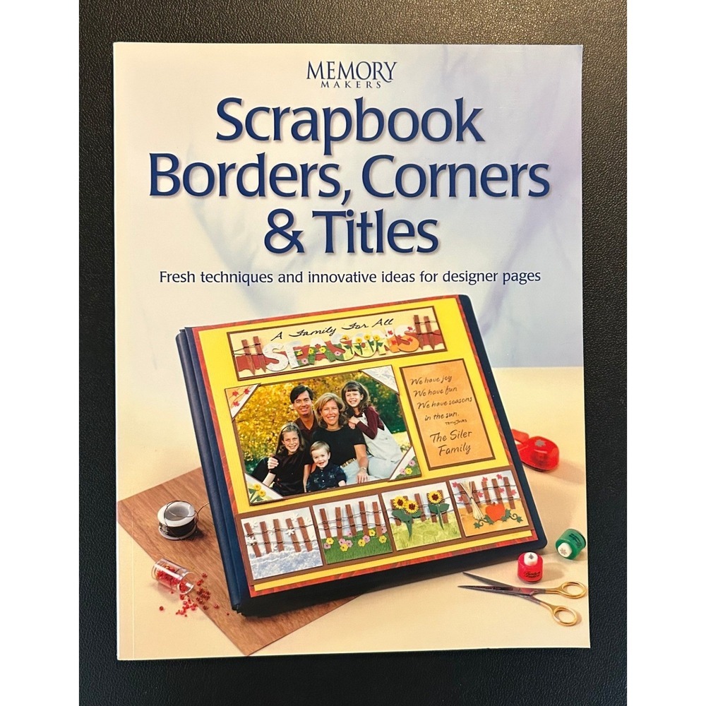 Memory Makers Scrapbook Borders Corners & Titles Book OS Blue Excellent Retro